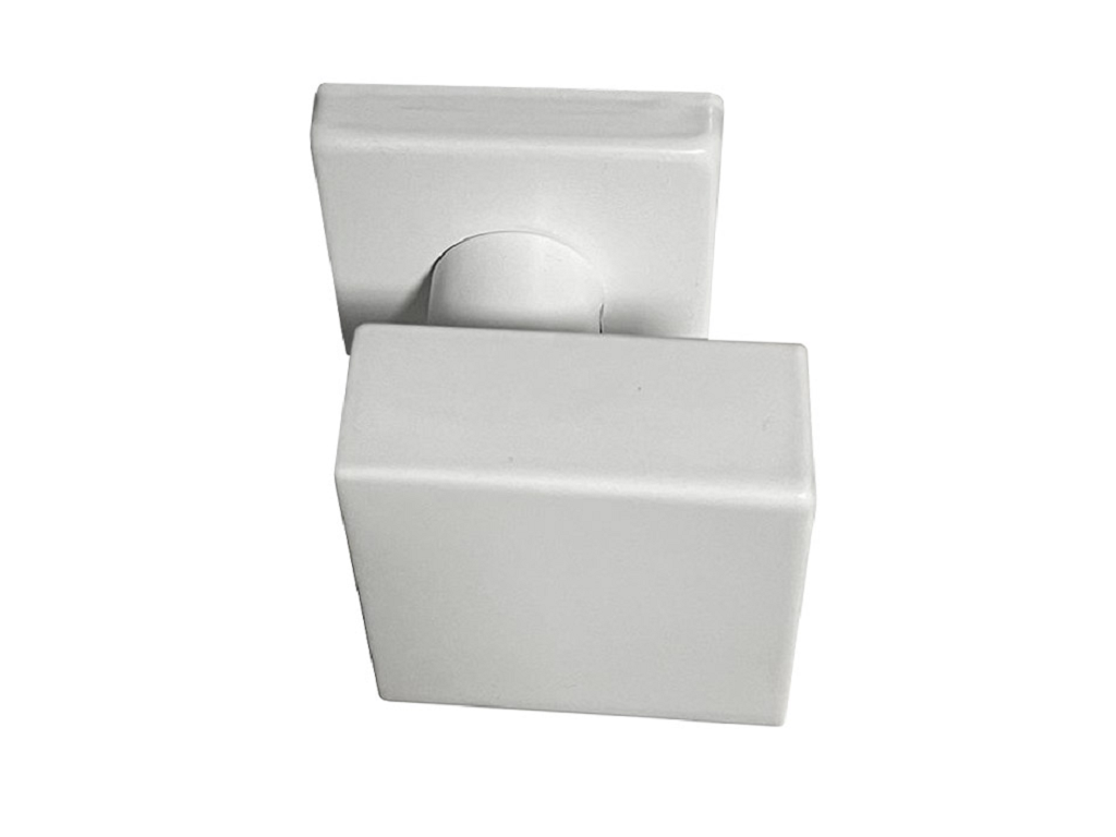 Pomoli Girevoli Quadro Decentrato Collo Tondo d.50x50x60h Rosetta Quadra d.50x50x10h AISI304 RAL9016 Bianco Opaco | Fimet Maniglie - immagine 3